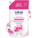 Luksja Creamy &amp; Soft, сглаживающее жидкое мыло, «Роза и молочные протеины», заправка, 900 мл