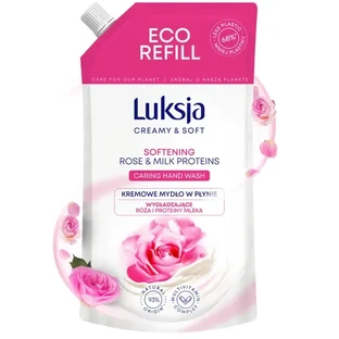 Luksja Creamy &amp; Soft, розгладжуюче рідке мило, «Троянда та молочні протеїни», заправка, 900 мл
