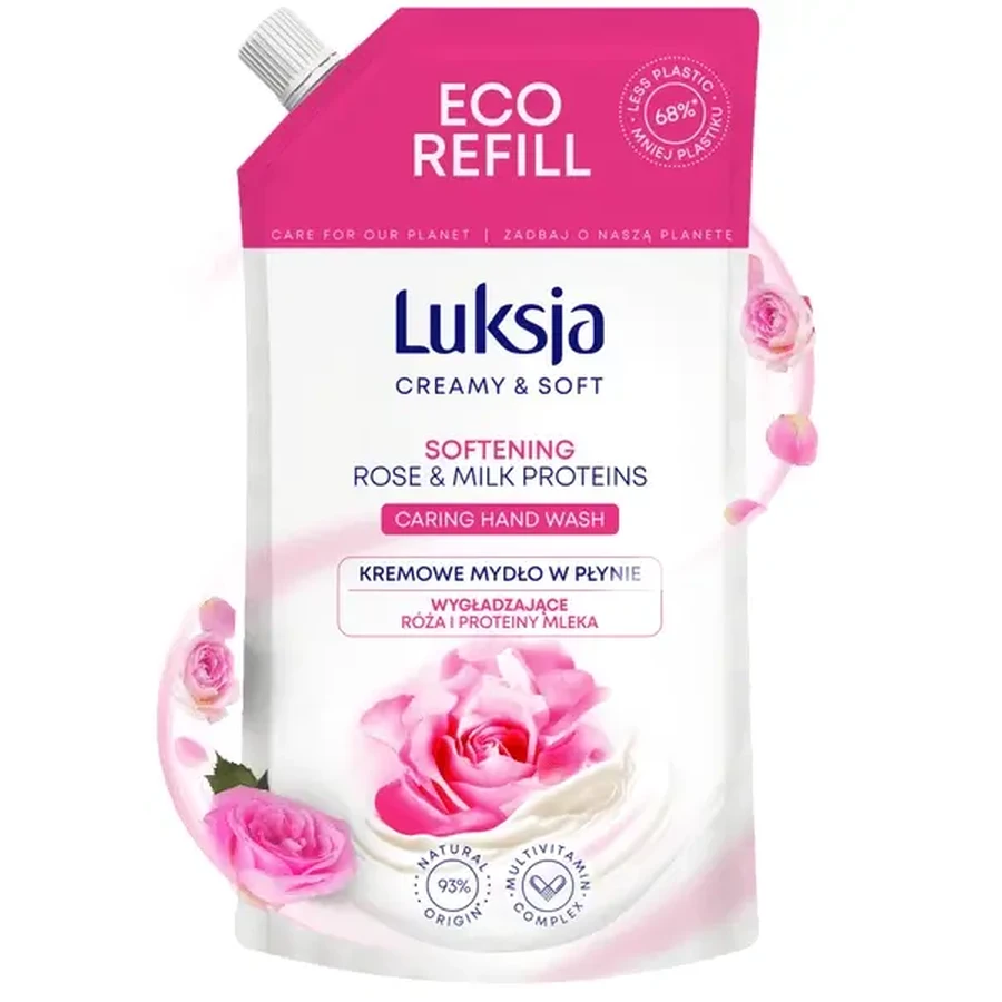 Luksja Creamy &amp; Soft, розгладжуюче рідке мило, «Троянда та молочні протеїни», заправка, 900 мл: ціни та характеристики