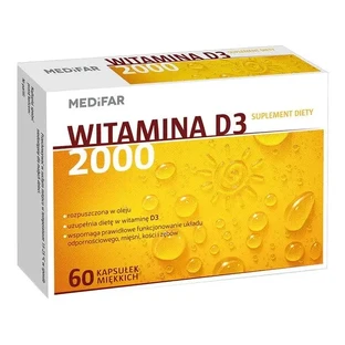 Medifar Витамин D3 2000, мягкие капсулы, 60 шт.