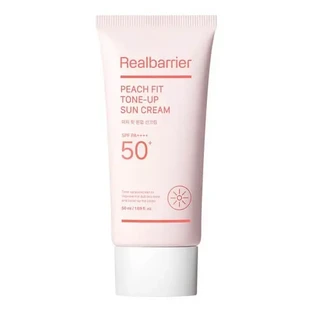Real Barrier Peach Fit Tone-Up Sun Cream SPF50+ PA++++, зволожуючий сонцезахисний крем із ефектом сяйва, 50 мл