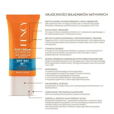 Fency, сонцезахисний крем SPF 50+, 50 мл: ціни та характеристики