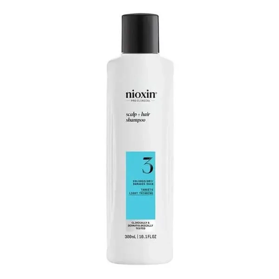 Nioxin System 3 Scalp + Hair Shampoo, шампунь для укрепления окрашенных и слегка истонченных волос, 300 мл: цены и характеристики