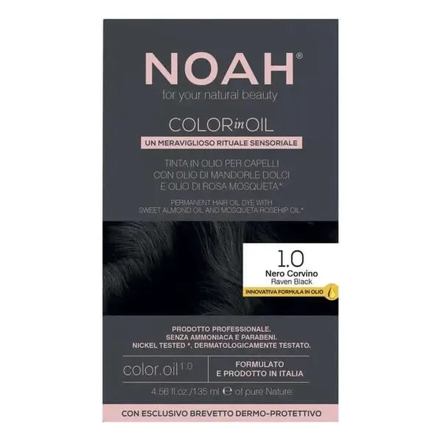 NOAH Color in Oil, фарба для волосся, 1.0 Raven Black, 135 мл: ціни та характеристики