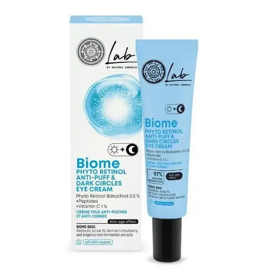 NATURA SIBERICA Lab Biome Phyto Retinol Крем для очей проти темних кіл та синяків під очима 30 мл: ціни та характеристики