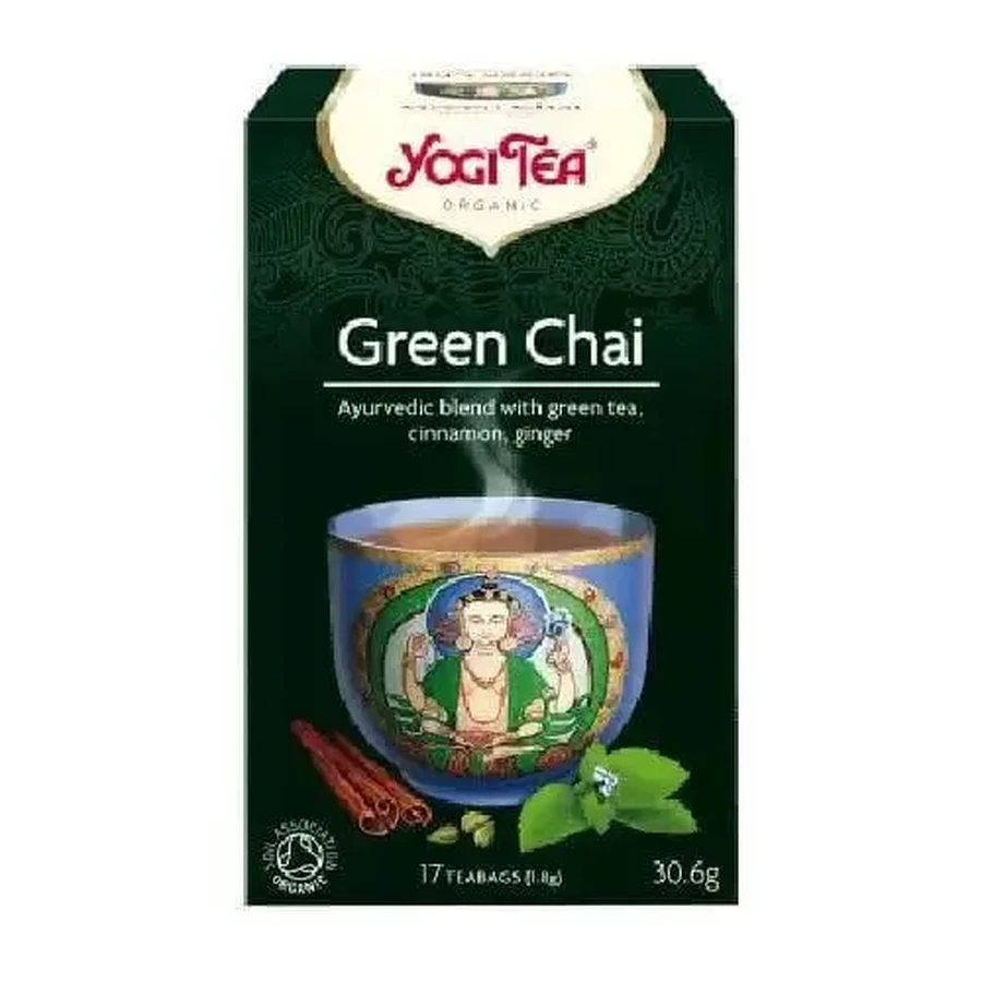 YOGI TEA Green Chai — органический чай для омоложения, 17 пакетиков, 30,6 г: цены и характеристики