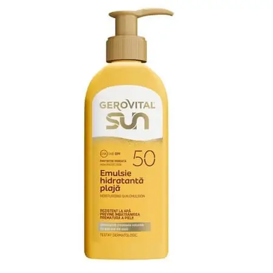 Увлажняющая эмульсия для пляжа с SPF 50 Sun, 200 мл, Gerovital: цены и характеристики