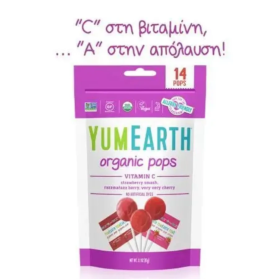 YUMEARTH Органічні льодяники з вітаміном С Органічні фруктові льодяники, збагачені вітаміном С, 14 шт.: ціни та характеристики