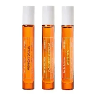 Набор парфюмерии KORRES The Floral Collection Promo Pack с туалетной водой Midnight Dahlia 10 мл, туалетной водой Cashmere Kumquat 10 мл и туалетной водой White Tea 10 мл