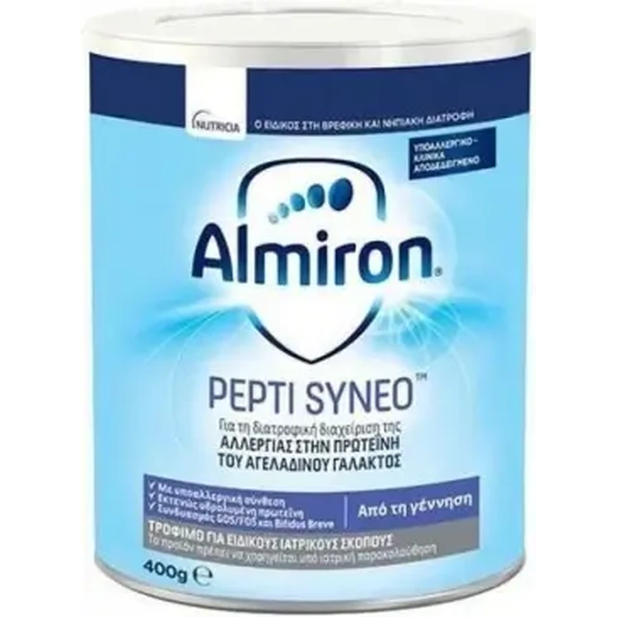 ALMIRON Pepti Syneo Сухе молоко для немовлят при алергії на молочні білки 400 г: ціни та характеристики