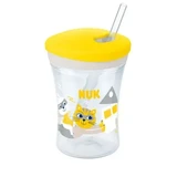NUK Action Cup — навчальний стаканчик із соломинкою для дітей від 12 місяців, 230 мл, різних кольорів — жовтий