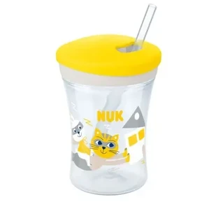 NUK Action Cup Training Cup с соломинкой, 12 месяцев и старше, 230 мл, разных цветов — желтый