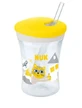 NUK Action Cup — навчальний стаканчик із соломинкою для дітей від 12 місяців, 230 мл, різних кольорів — жовтий