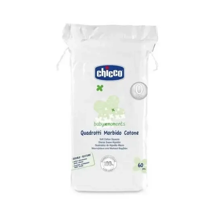 CHICCO Baby Moments М'які бавовняні серветки, 60 шт.: ціни та характеристики