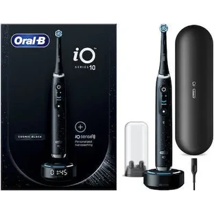 Електрична зубна щітка ORAL B iO Series 10 з таймером, датчиком тиску та дорожньою сумкою Cosmic Black