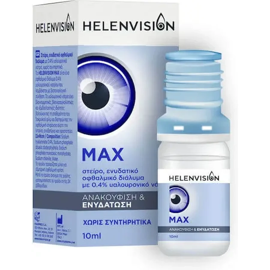HELENVISION Max — офтальмологический раствор с 0,4 % гиалуроната натрия, 10 мл: цены и характеристики