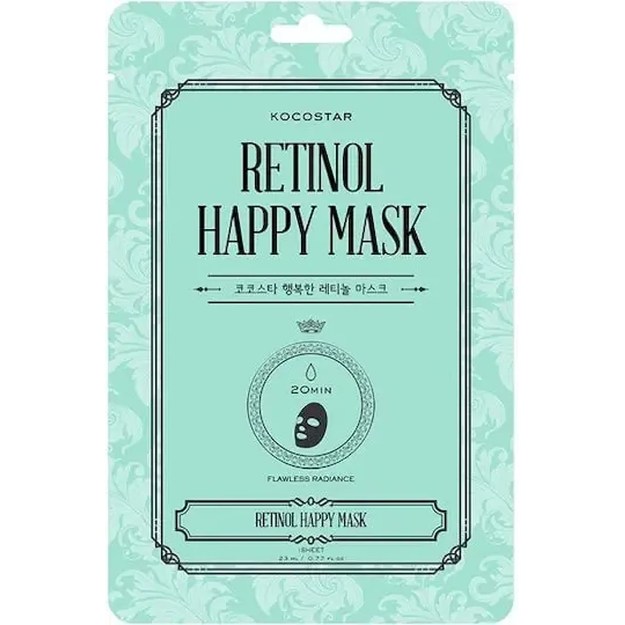 KOCOSTAR Retinol Happy Mask — маска для лица с ретинолом для гладкой и сияющей кожи, 1 шт.: цены и характеристики