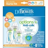 DR BROWN'S Набір із 3 пластикових пляшок Options+ Anti-Colic Bottles із силіконовою соскою для дітей від 0 місяців: 2x270 мл та 1x150 мл WB 03606
