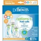 DR BROWN'S Набор из 3 пластиковых бутылочек Options+ Anti-Colic Bottles с силиконовыми сосками для детей от 0 месяцев: 2 шт. по 270 мл и 1 шт. по 150 мл WB 03606
