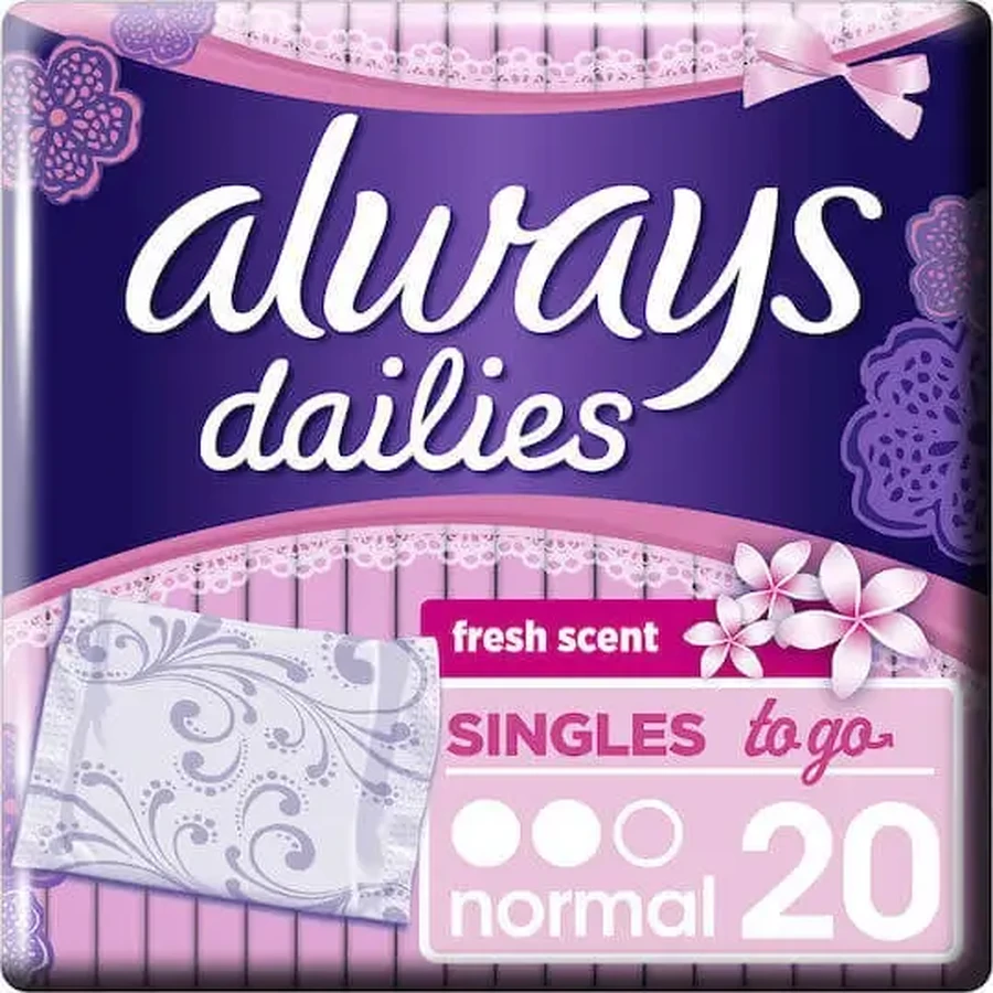 ALWAYS Dailies To Go Normal Fresh Для щоденного використання, 20 штук: ціни та характеристики