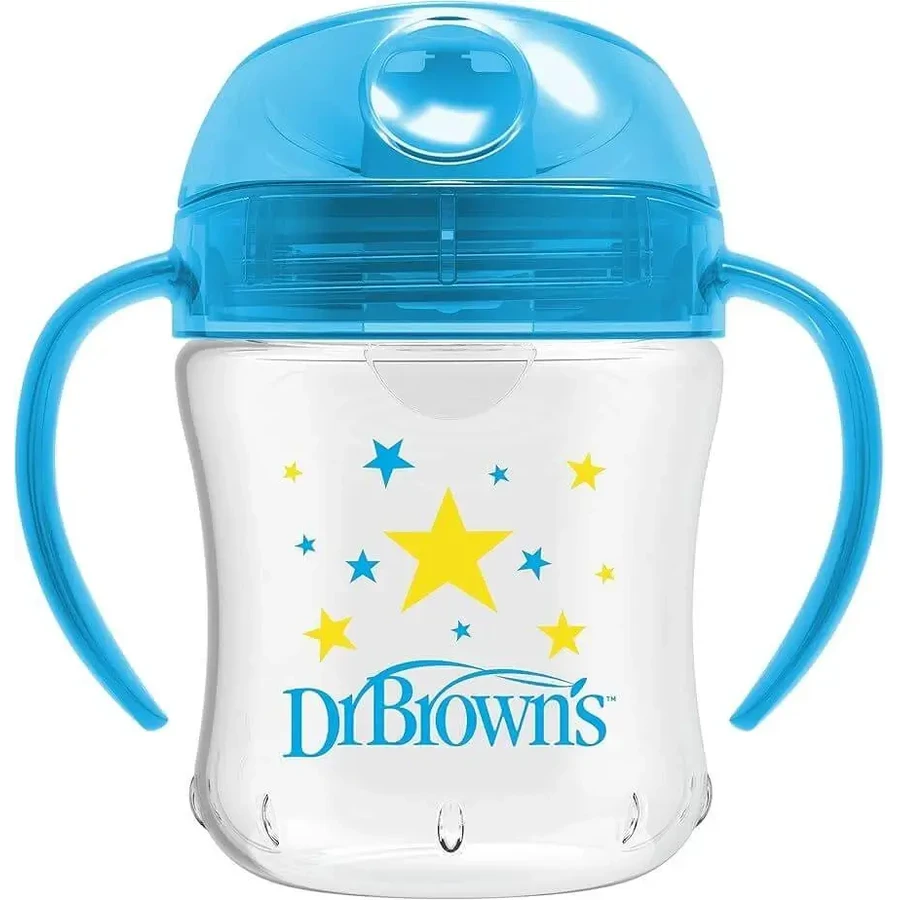 DR. BROWN'S Soft Spout Transition Cup — чашка для приучения к питью с мягким носиком, крышкой и ручками, 180 мл, от 6 месяцев: цены и характеристики