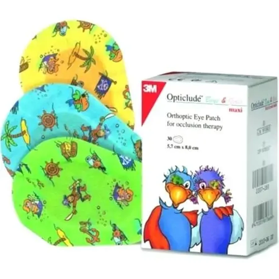 3M Opticlude Junior для хлопчиків та дівчаток — очні пластирі Maxi для дітей (5,7 см × 8,2 см), великий розмір, 20 шт.: ціни та характеристики