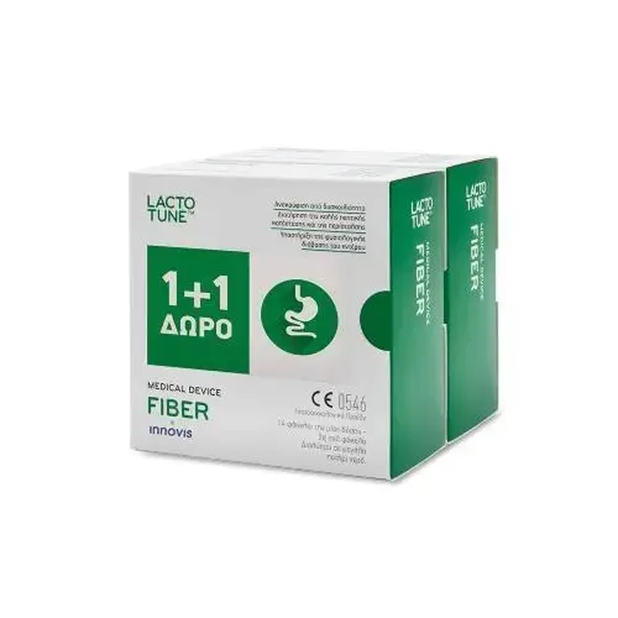 INNOVIS Lactotune Fiber Харчова добавка для полегшення запорів 14 пакетиків по 3 г 1 + 1 у подарунок: ціни та характеристики