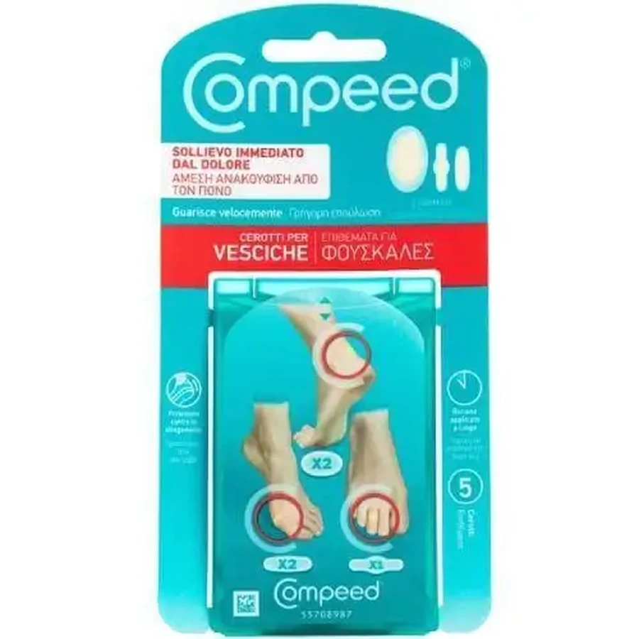 COMPEED — пластирі різних розмірів для лікування пухирів, 5 шт.: ціни та характеристики