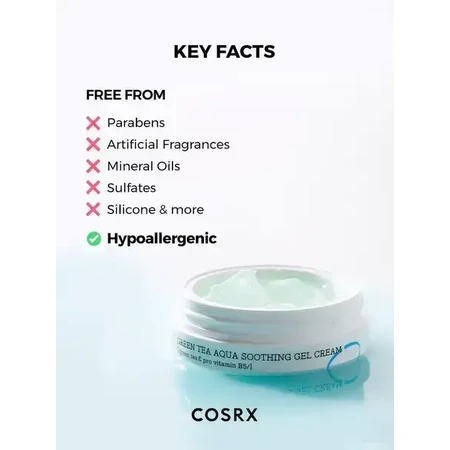 Cosrx Hydrium Green Tea Aqua Soothing Gel Cream, увлажняющий и охлаждающий гель-крем для лица, 50 мл: цены и характеристики