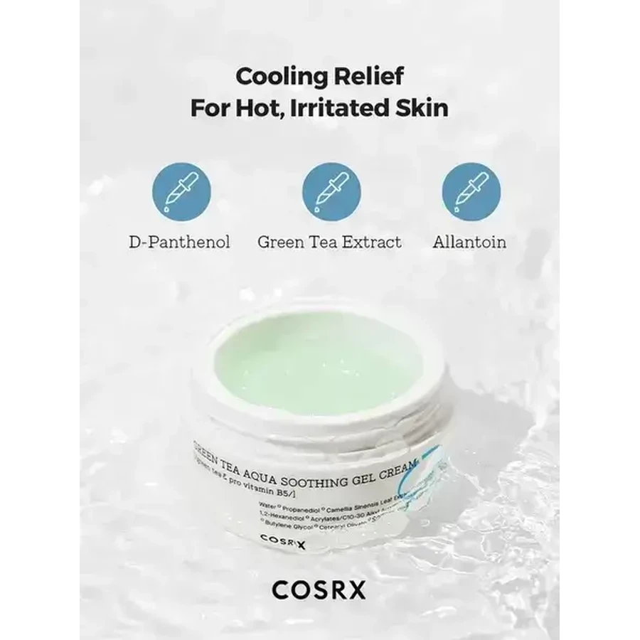 Cosrx Hydrium Green Tea Aqua Soothing Gel Cream, увлажняющий и охлаждающий гель-крем для лица, 50 мл: цены и характеристики