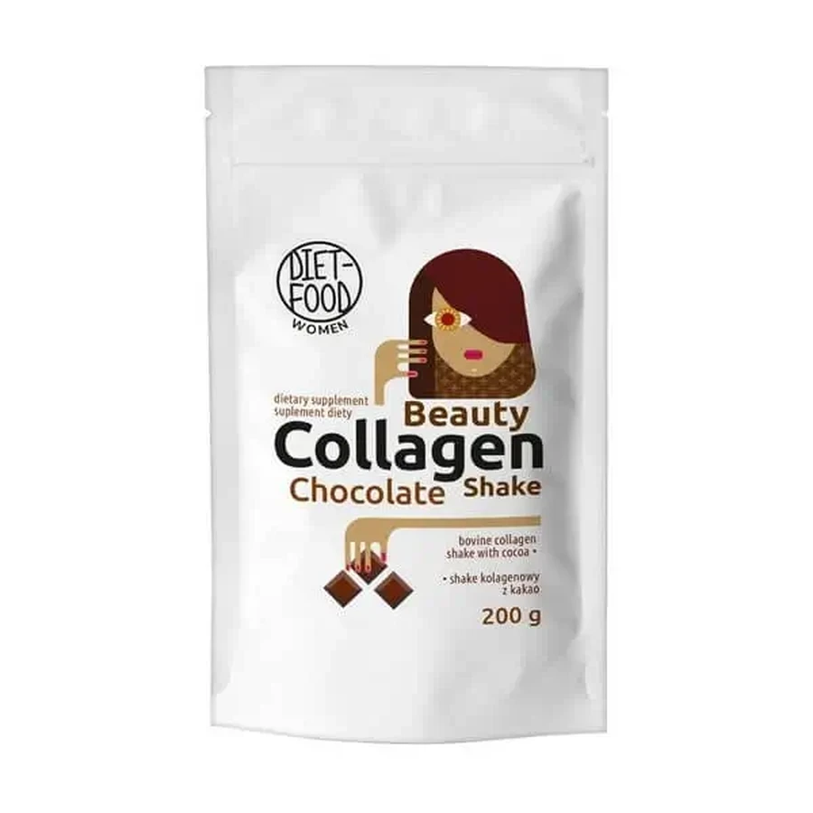 Diet-Food Women Beauty Collagen Shake Chocolate, порошок, 200 г: ціни та характеристики