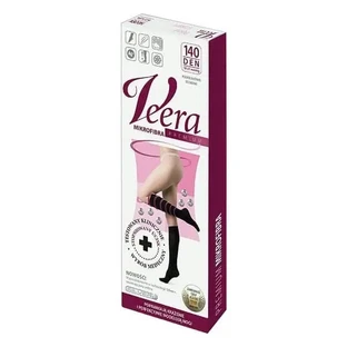 Veera Mikrofibra Premium, компрессионные гольфы, микрофибра, 140 DEN, черный, размер S