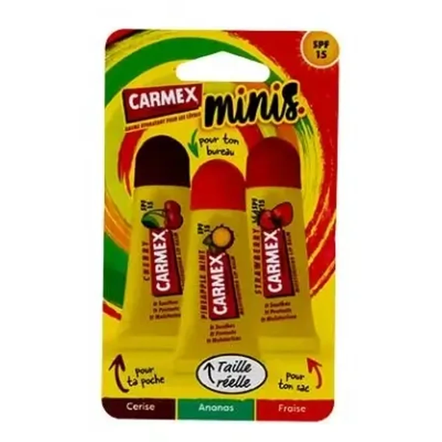 Бальзам для губ Carmex у міні-тубах SPF 15, 3 × 5 г: ціни та характеристики