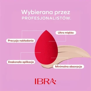 Ibra Makeup Blender Sponge, губка для макияжа, красная, 1 шт.