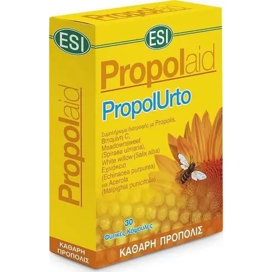 Esi | Propolaid PropolUrto | Харчова добавка з прополісом, вітаміном С, ехінацеєю та ацеролою для зміцнення імунітету | 30 капсул: ціни та характеристики