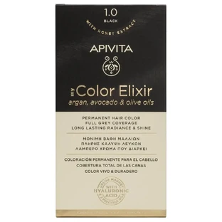 Apivita | My Color Elixir — перманентна фарба для волосся № 1.0, чорна | 50 мл