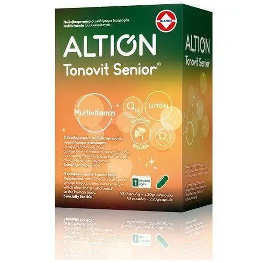 Altion | Tonovit Senior Multivitamin | Комплексна мультивітамінна добавка для людей старше 50 років | 40 капсул: ціни та характеристики