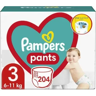 PAMPERS Дитячі підгузки-штанці Pull-up № 3, 6–11 кг, місячний набір, 204 штуки