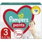 PAMPERS Дитячі підгузки-штанці Pull-up № 3, 6–11 кг, місячний набір, 204 штуки
