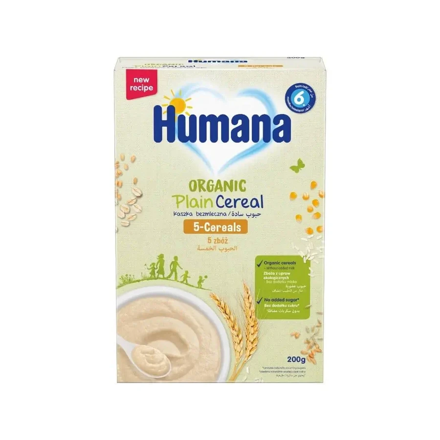 HUMANA Органічний крем із 5 видів зернових без молока. Від 6+ місяців. 200 г: ціни та характеристики