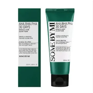 Some By Mi | AHA BHA PHA 30 Days Miracle Acne Clear Foam — очищающая пенка для жирной кожи | 100 мл