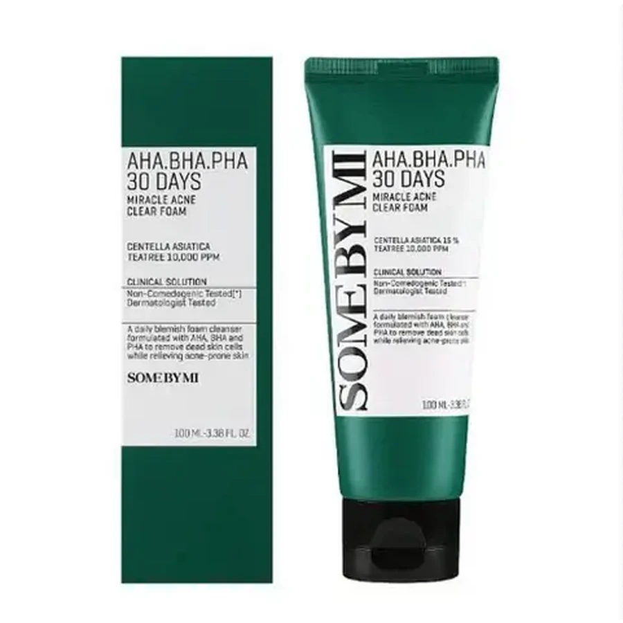 Some By Mi | AHA BHA PHA 30 Days Miracle Acne Clear Foam — очищающая пенка для жирной кожи | 100 мл: цены и характеристики