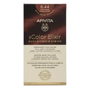 Apivita | My Color Elixir — стойкая краска для волос № 6.44 «Тёмный блонд с насыщенным бронзовым оттенком» | 50 мл