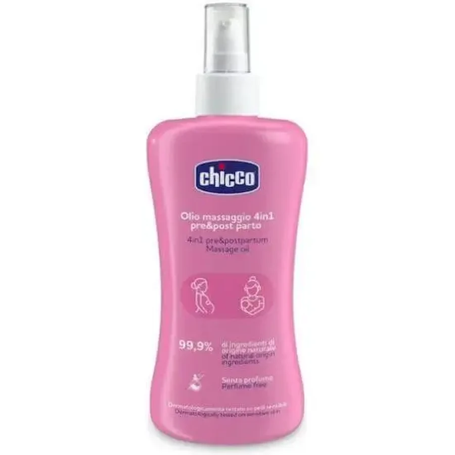 CHICCO Масло для массажа «4 в 1» для использования до и после родов с натуральными ингредиентами и без отдушек, 200 мл: цены и характеристики