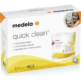 Стерилізаційні пакети MEDELA Quick Clean для мікрохвильової печі, 5 штук