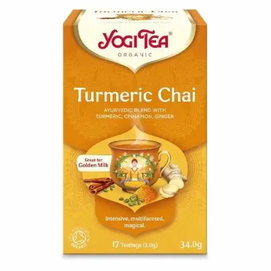 YOGI TEA Turmeric Chai — органический чай для расслабления и поднятия настроения, 17 пакетиков, 30,6 г: цены и характеристики