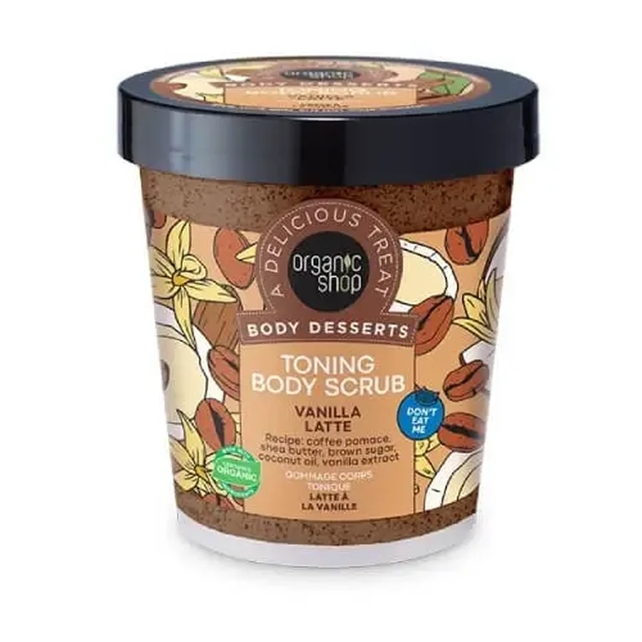 ORGANIC SHOP Body Desserts Vanilla Latte Тонік для тіла з ефектом скрабу 450 мл: ціни та характеристики