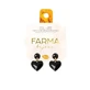 FARMA BIJOUX Гіпоалергенні сережки-підвіски у вигляді чорних сердечок, 20,0 мм