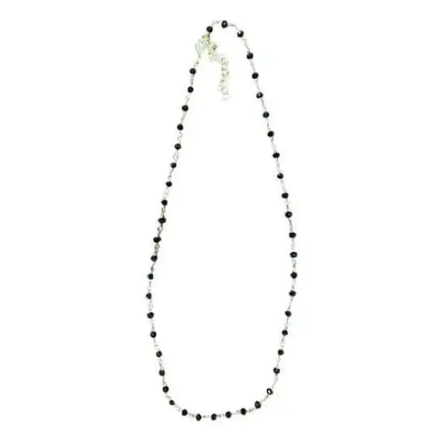 FARMA BIJOUX Ожерелье с подвесками, позолоченное, с черными камнями, 45/50 см: цены и характеристики