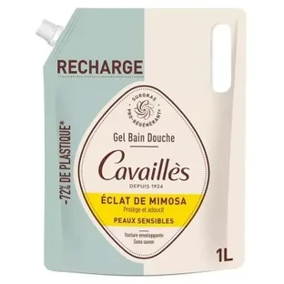 Душовий гель Cavaillès для чутливої шкіри, Mimosa Radiance, екологічна заправка, 1 л